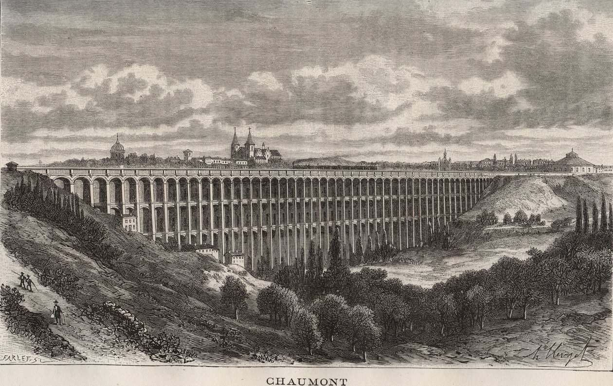 Chaumont - Haute-Marne - gravura em "La France illustree: geographie, histoire, administration statistique" de V.A. Malt-Brown. 1884 de French School