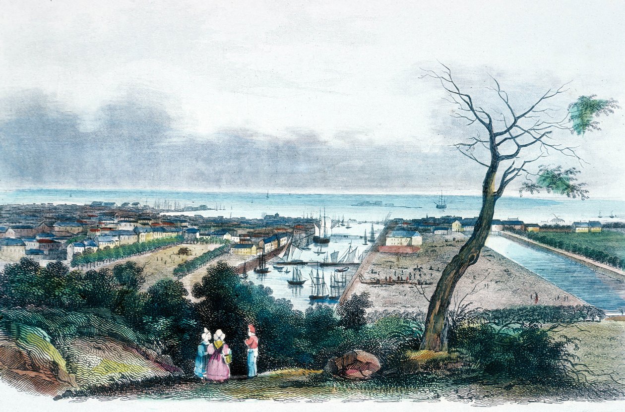 Cherbourg, Normandy (gravura a cores) de French School