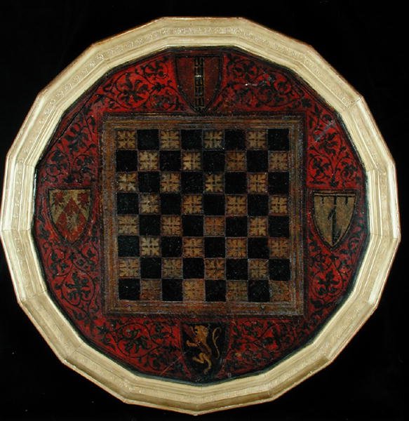 Tabuleiro de xadrez com quatro brasões, c.1400-30 de French School