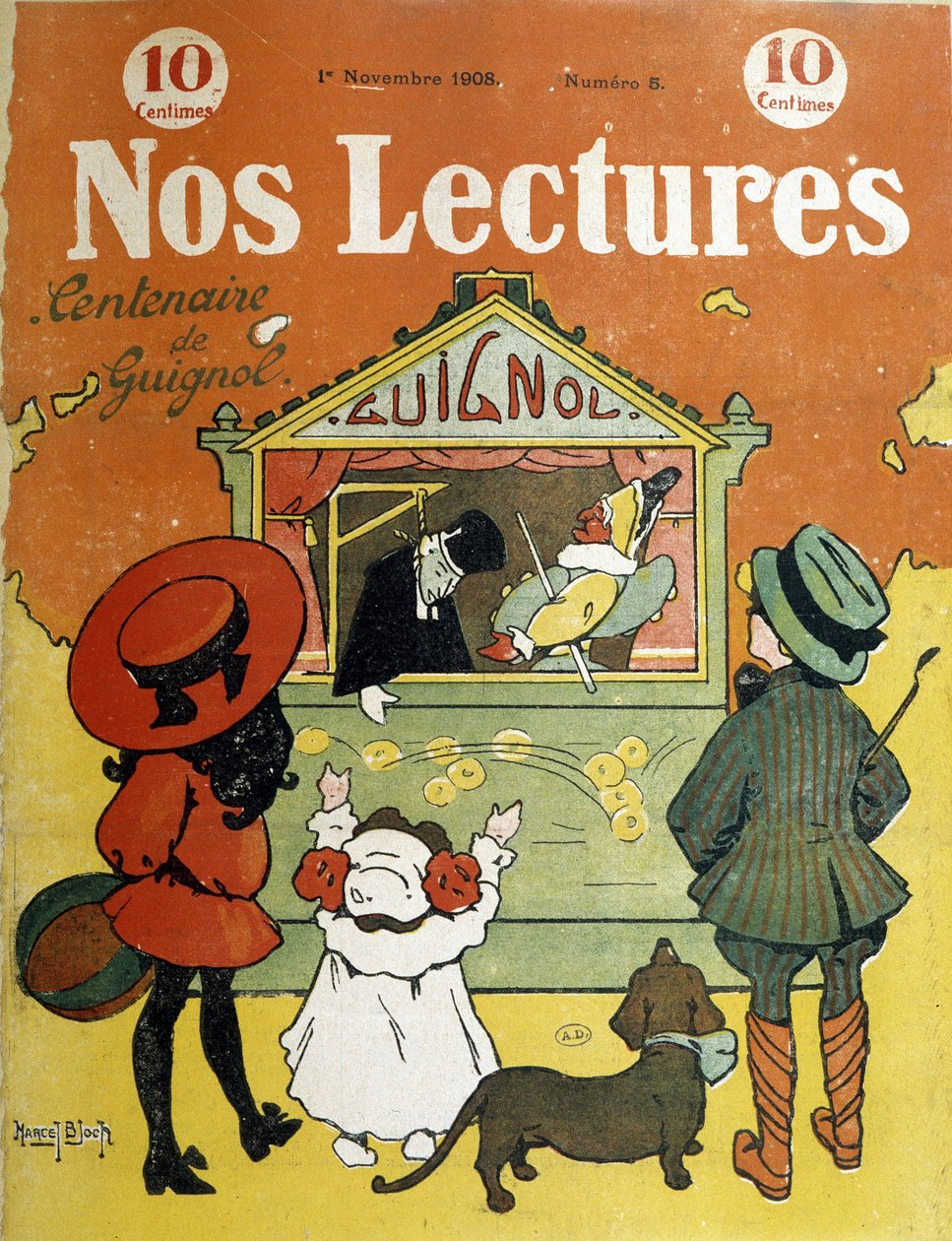 Crianças em frente de um guignol - em "Nossas leituras", 01/11/1908 de French School