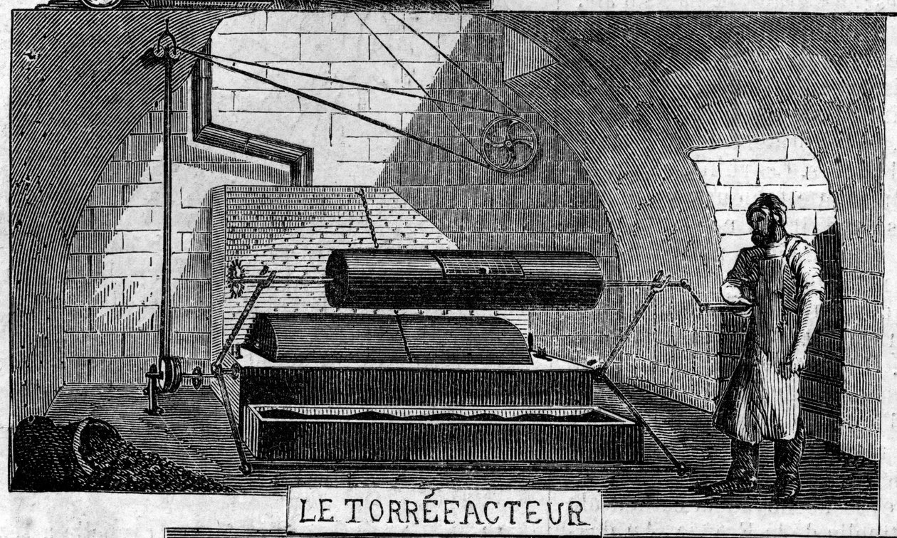 Fazer chocolate: o torrefactor. Usine de M. Masson, Paris de French School