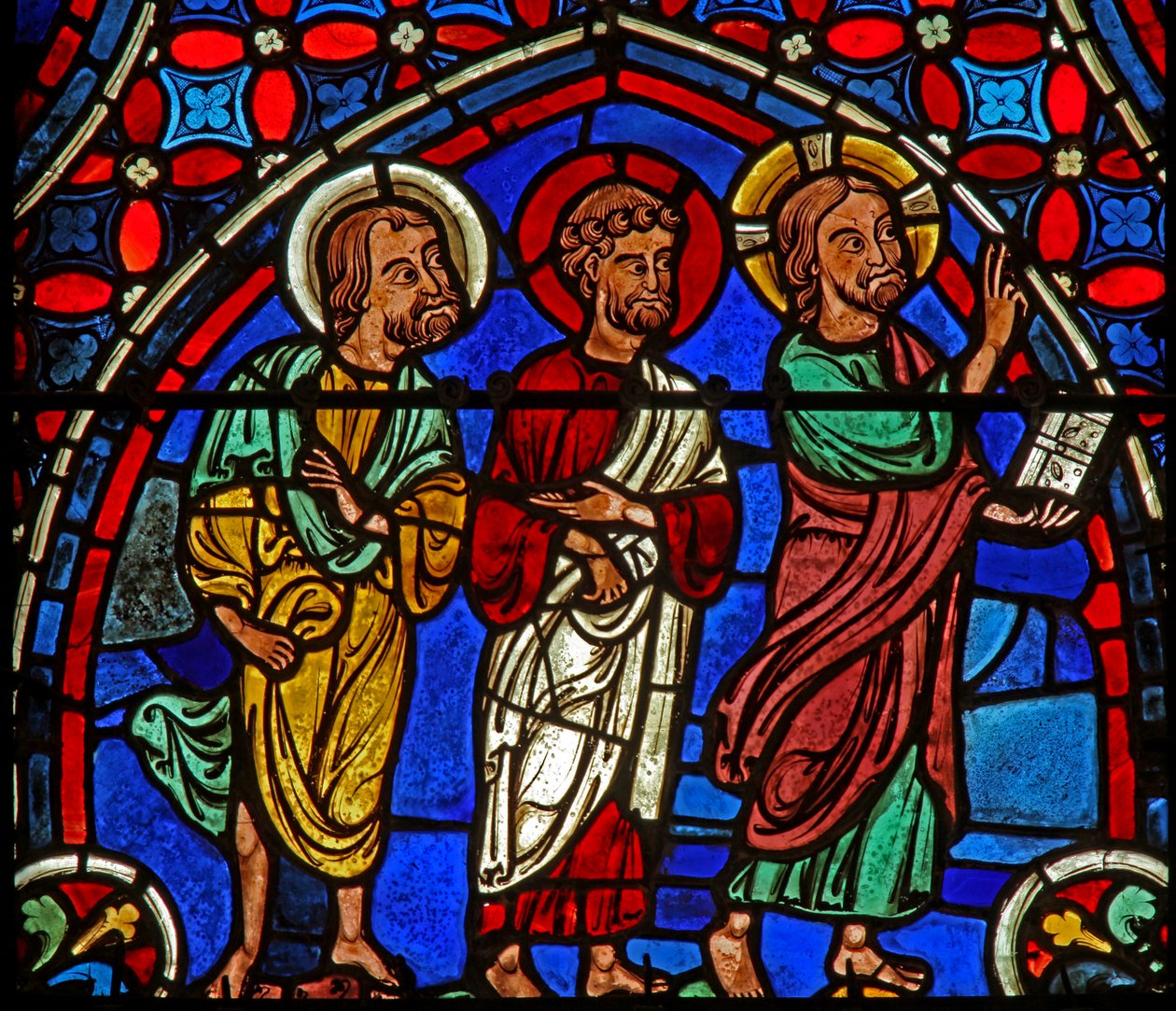 Cristo - com 2 apóstolos (w0) de French School