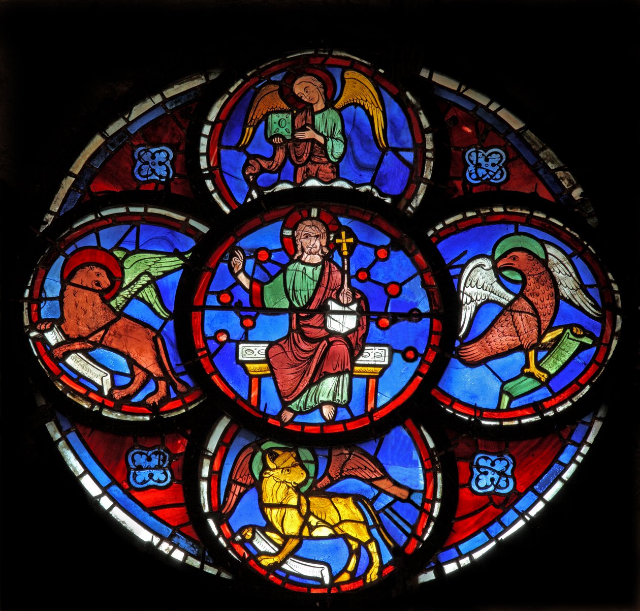 Cristo - com quatro bestas sagradas dos evangelistas (w29c) de French School