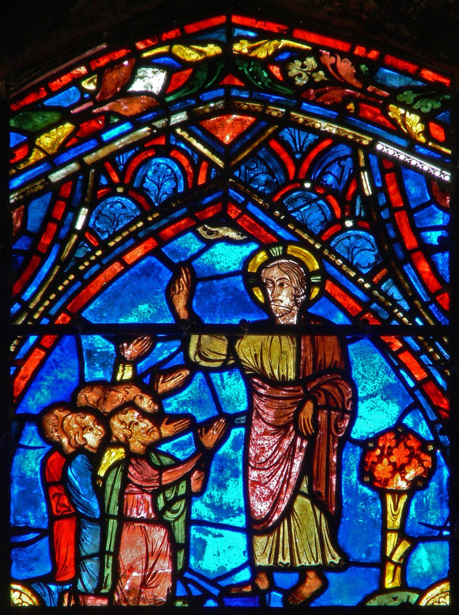 Cristo abençoando um grupo de pessoas (w28b) de French School