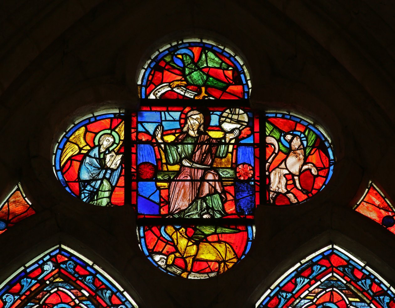 Cristo com os símbolos dos evangelistas de French School
