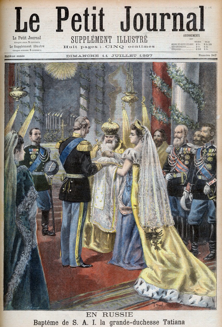 Batizado da Grã-Duquesa Tatiana da Rússia, ilustração para o Le Petit Journal de French School