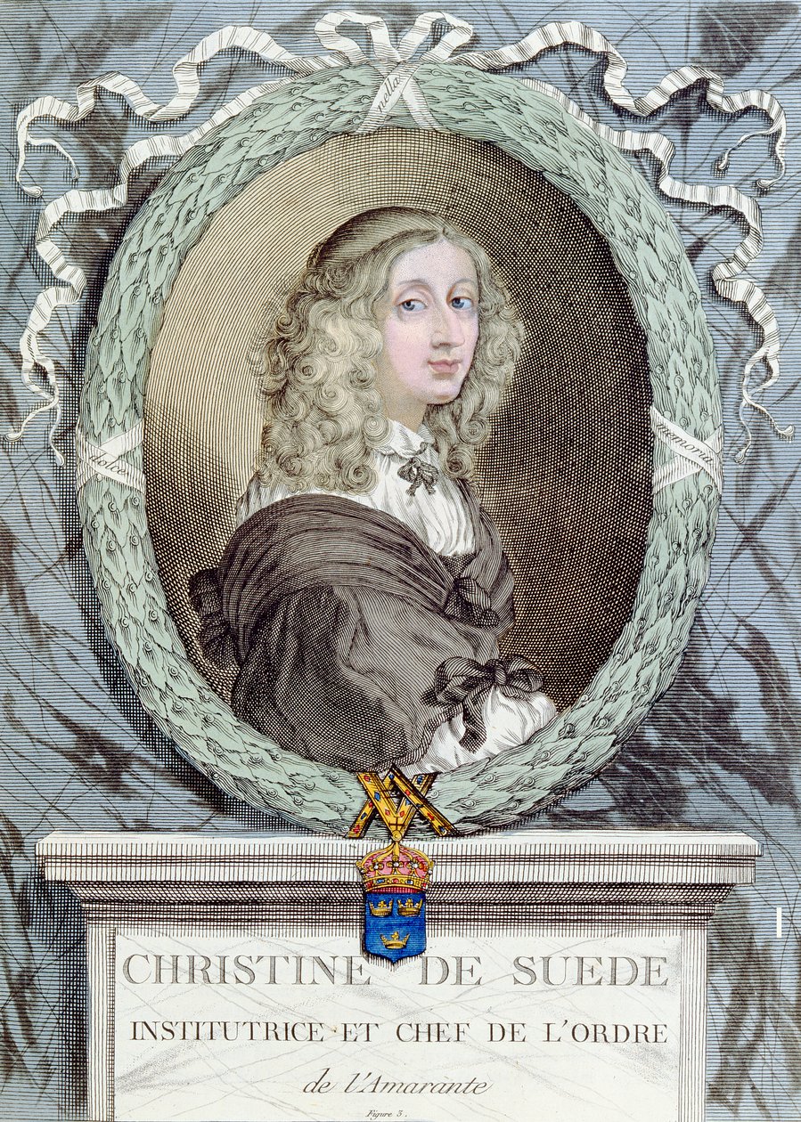 Christina (1626-1689) Rainha da Suécia, fundadora e chefe da ordem da Amarantha de French School