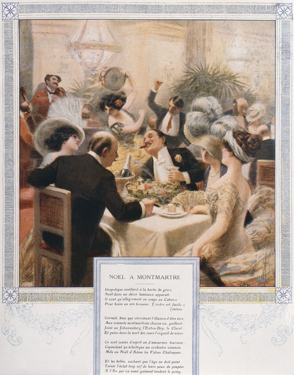 Natal em Montmartre, jantar de véspera de Natal em um restaurante de luxo, c.1900 de French School