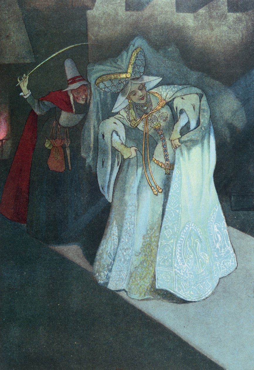 Cinderela com sua fada madrinha, c.1911 de French School
