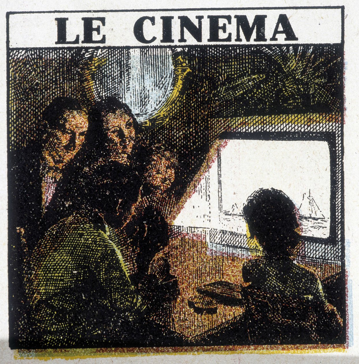 Exibição de cinema. Por volta de 1920. de French School