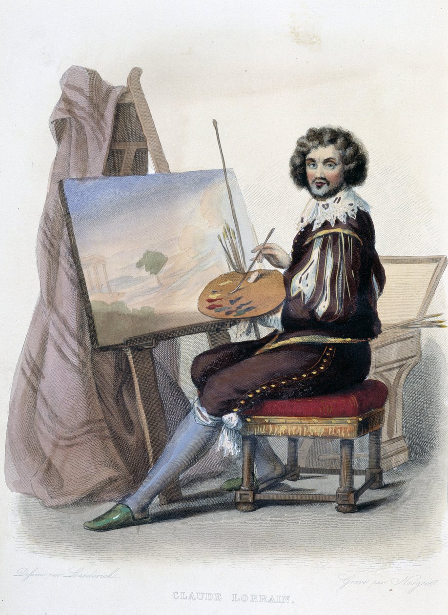 Claude Gellee dit Lorrain (1600-1682) Pintor francês - em "Le Plutarque francais", de Mennechet, Paris de French School