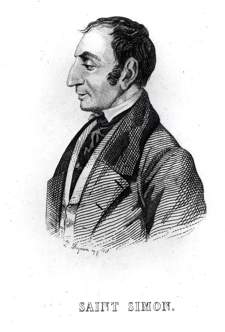 Claude Henri de Rouvroy (1760-1825) Conde de Saint-Simon, do século XVIII ao XIX de French School