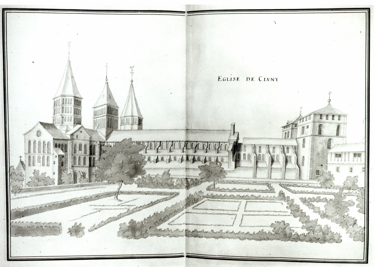 Abadia de Cluny, do Grande Atlas, t.2 (wc no papel) de French School