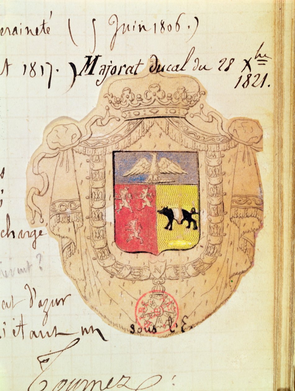 Brasão de Charles Maurice de Talleyrand-Perigord (1754-1838) Príncipe de Benevento de French School