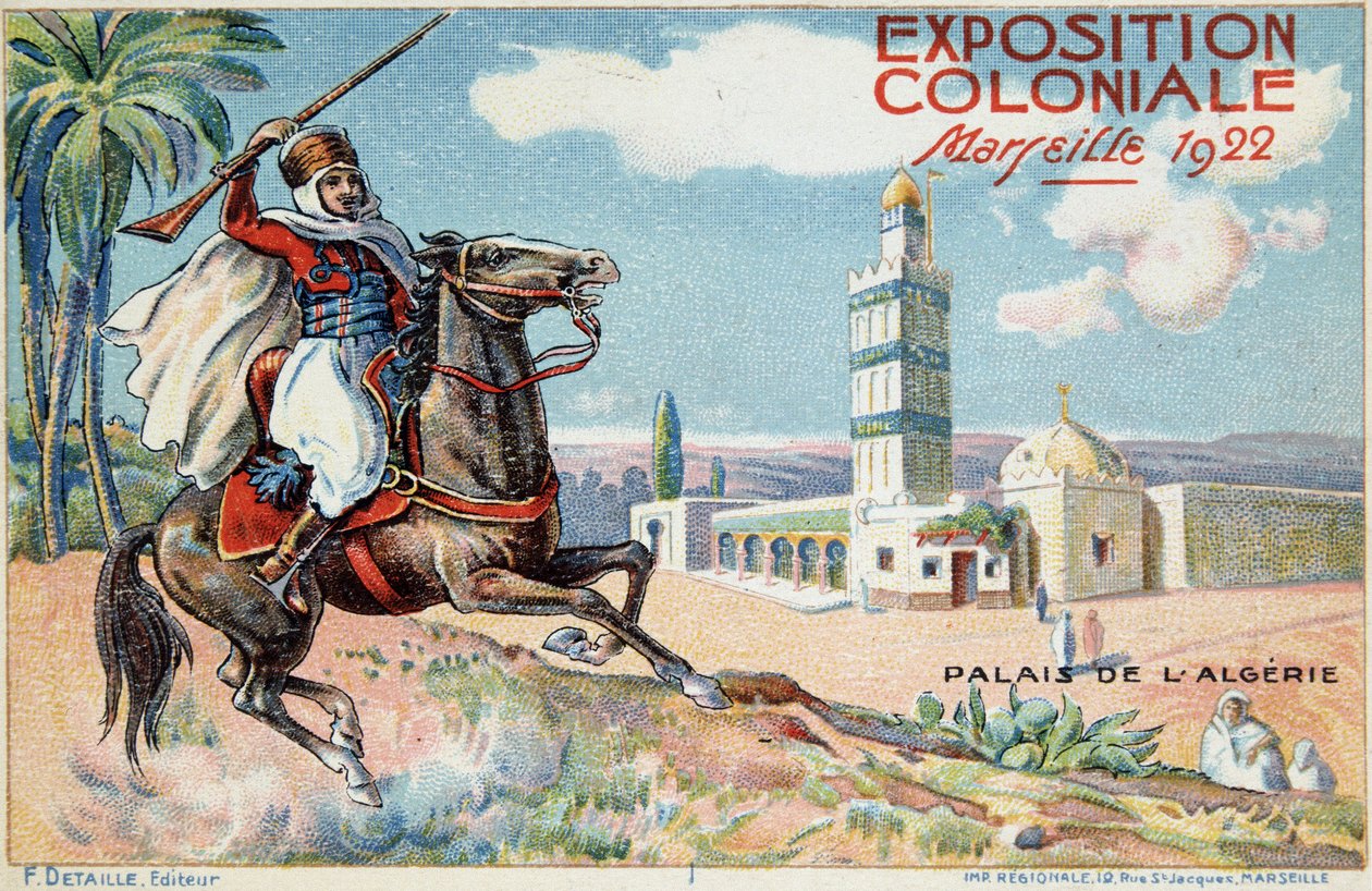 Exposição Colonial de Marselha: O Palácio da Argélia de French School