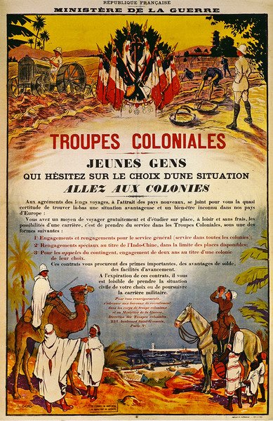 Tropas Coloniais (cor litho) de French School