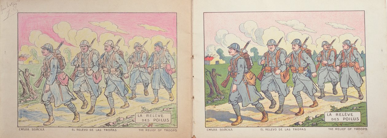 Livro para colorir para crianças, The Relief of Poilus, 1917 de French School