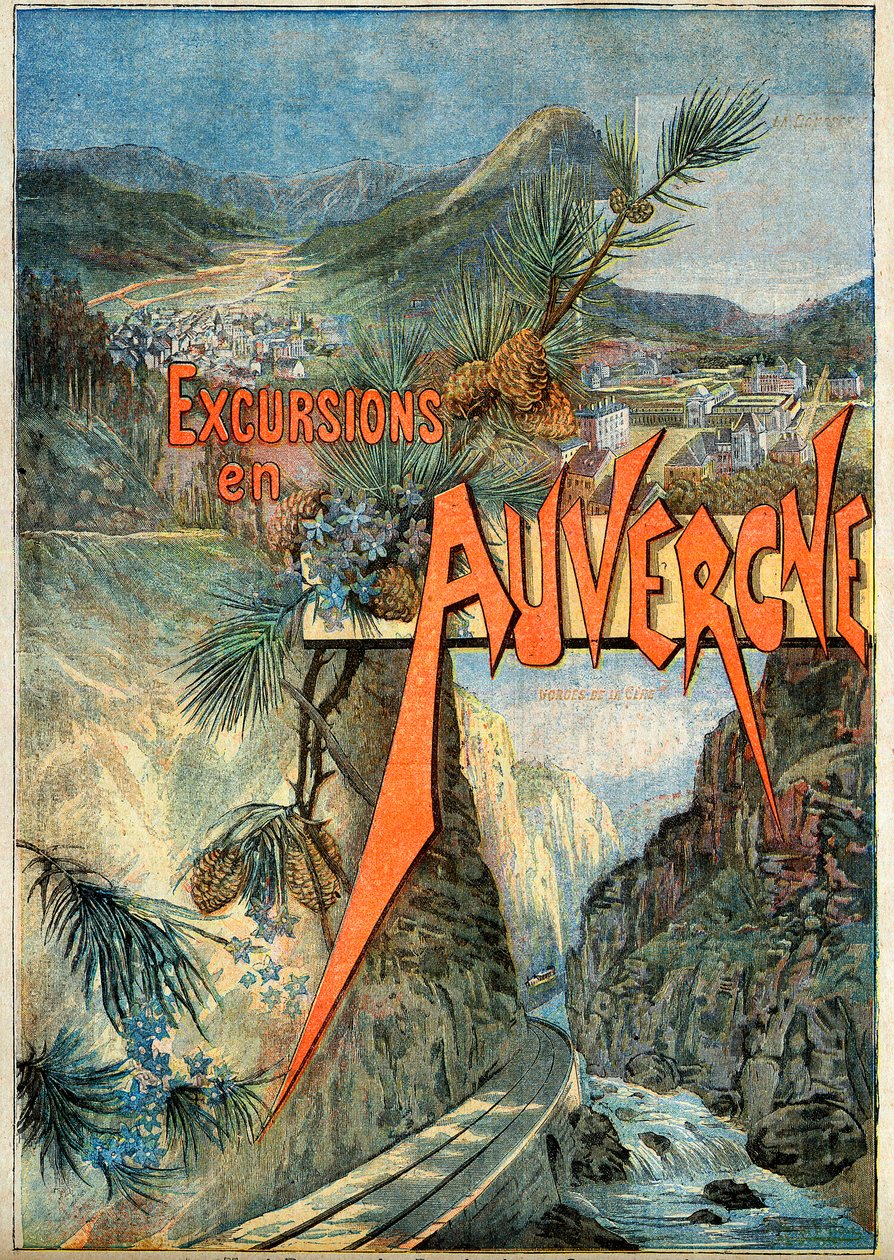 Compagnie du chemin de fer de Paris à Orleans (PO) - Excursão em Auvergne - Le Mont Dore. O Bourboule. Gorges de la Cere. de French School
