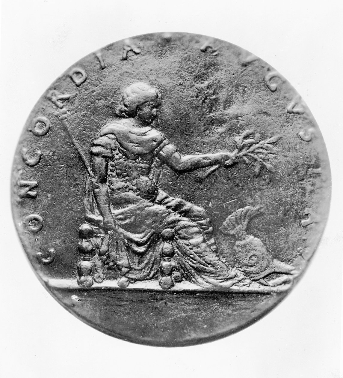 Concordia, no verso de um medalhão mostrando Luís XI (bronze) de French School