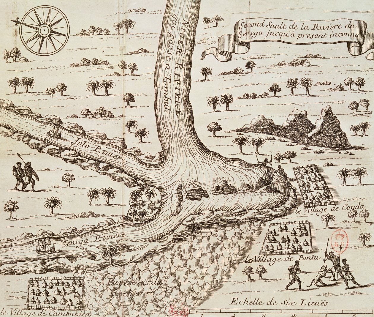 Confluence of the black, the Joto and the Senegal, ilustração de 