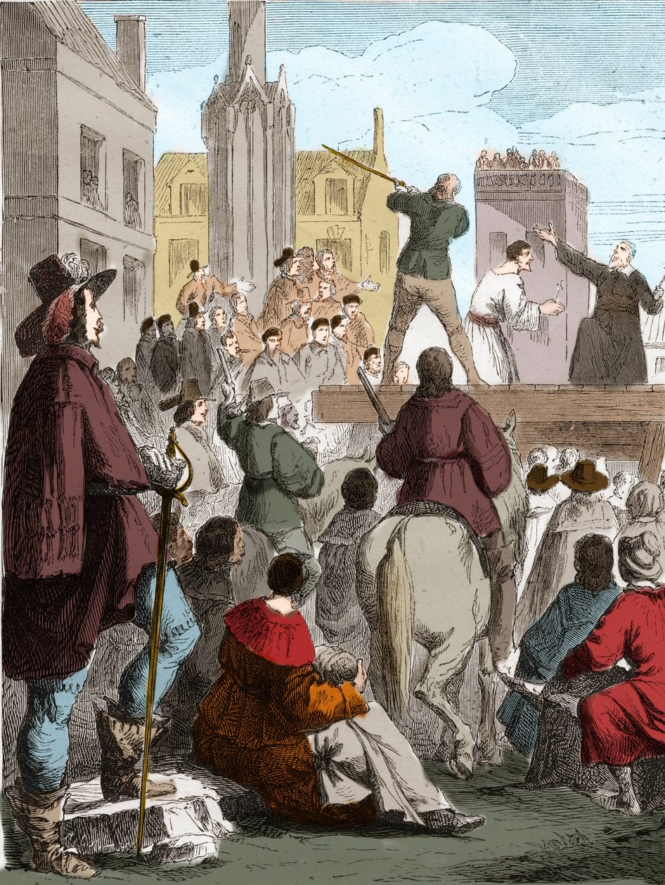 Conspiração de Chalais: Execução de Henri de Talleyrand (1599 - 1626), Conde de Chalais, por conspiração contra Richelieu. Nantes de French School