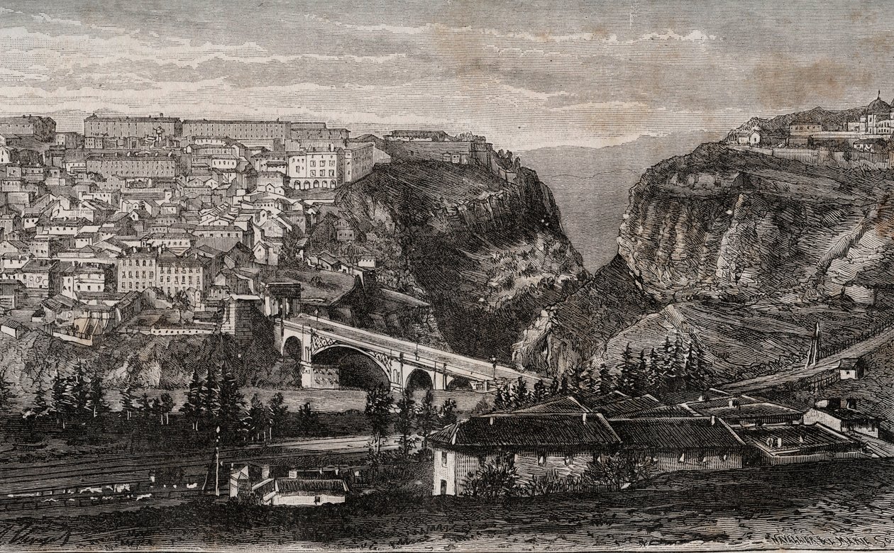Constantine (Argélia) - gravura em "La France illustree: geography, history, statistical administration" de V.A. Malt-Brown. 1884 de French School