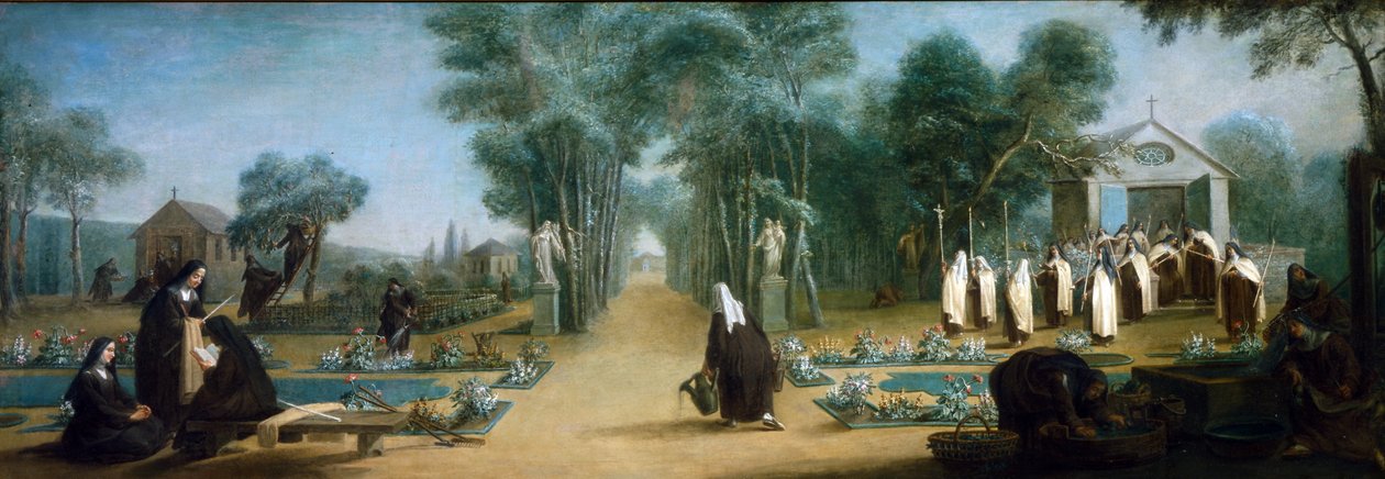 Convento jardim e santuário, França, c.1870 de French School