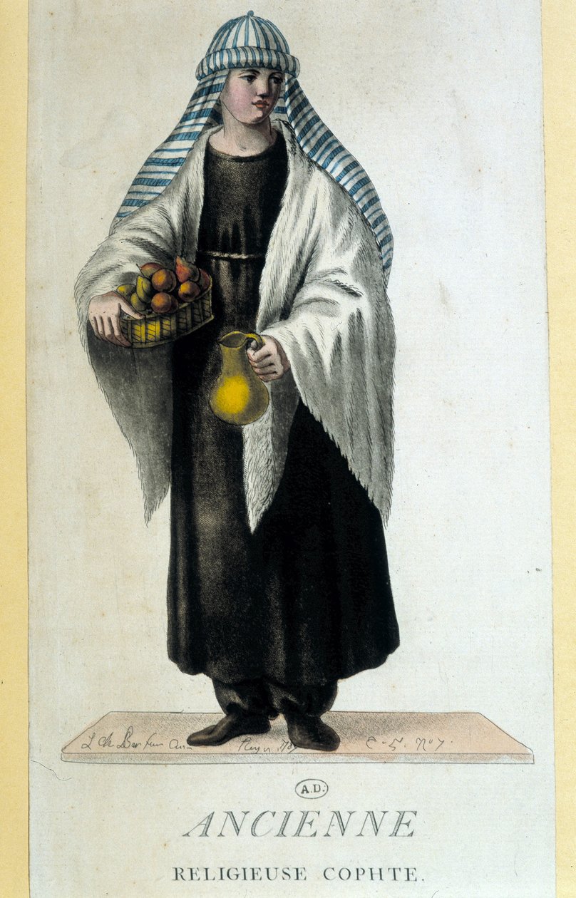 Freira copta no Egipto no século XVIII de French School