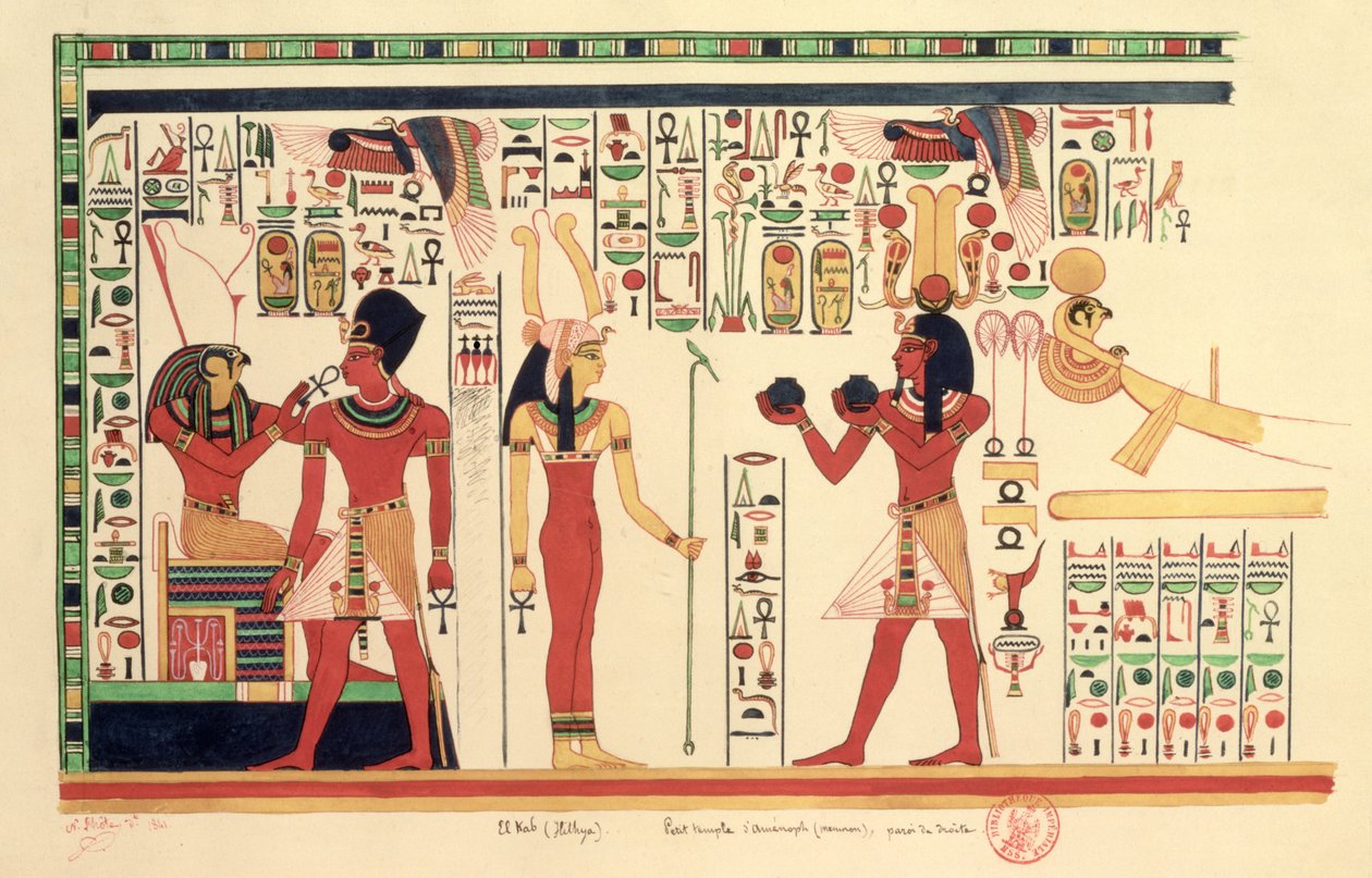 Cópia de um afresco do Templo de Amenophis III em El Kab (Elethya) 1841 de French School