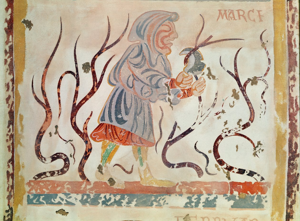 Cópia de um original medieval representando março, das ocupações dos meses, do Chapelle de Pritz, Laval de French School
