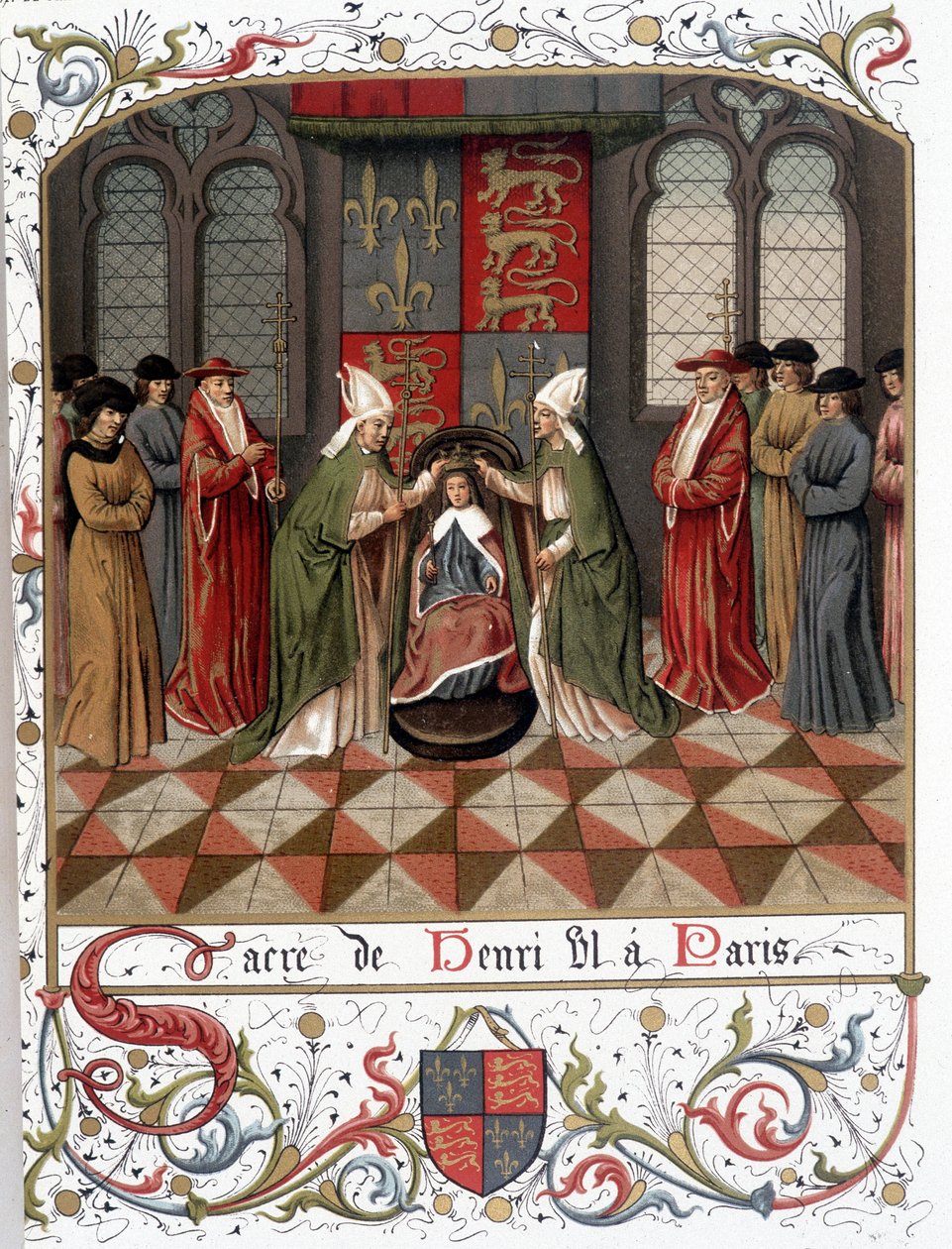 Coroação de Henrique VI em Paris, em 1431 (vellum) de French School