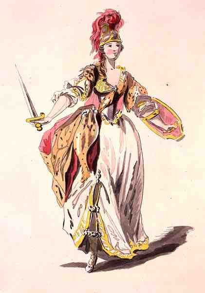 Design de figurino para Minerva, da colecção Menus Plaisirs (cor litho) de French School