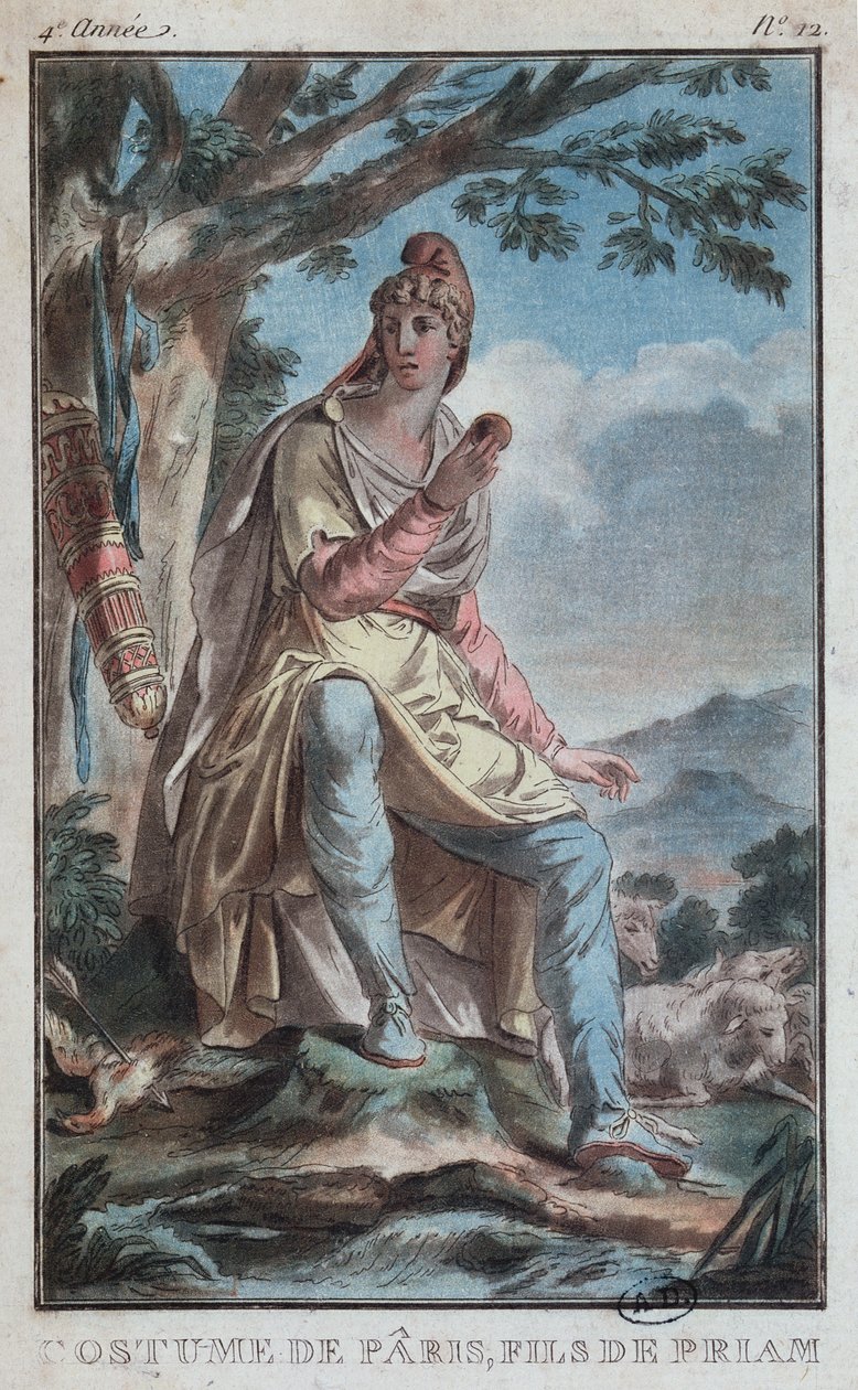 Figurino para Paris como pastor no Mount Ida de French School