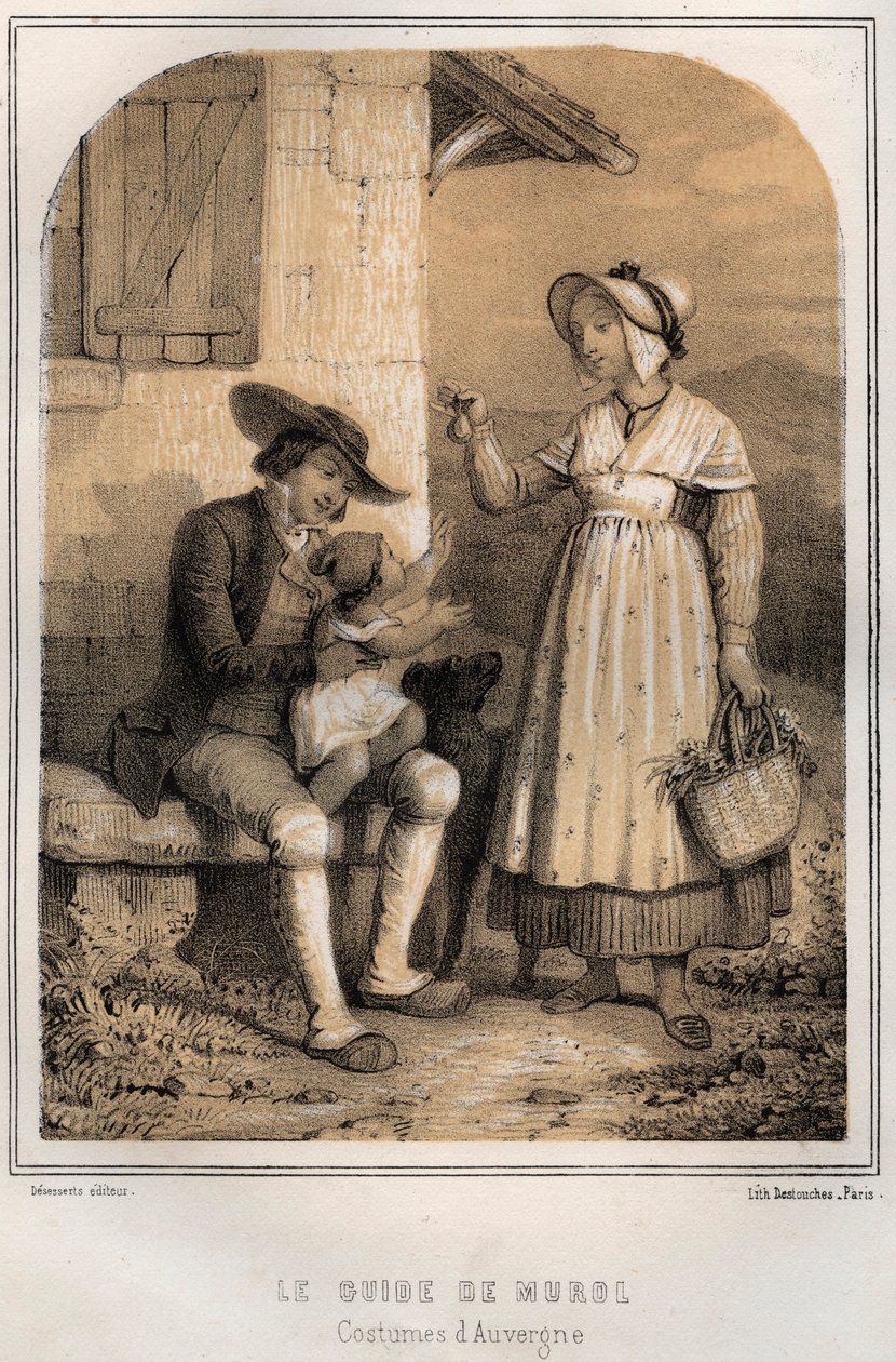 Fantasias de Auvergne - O guia de Murol - gravura em "Les soirees de mon oncle souvenirs et recits de voyages" de MORING MICHEL - Final do século XIX de French School