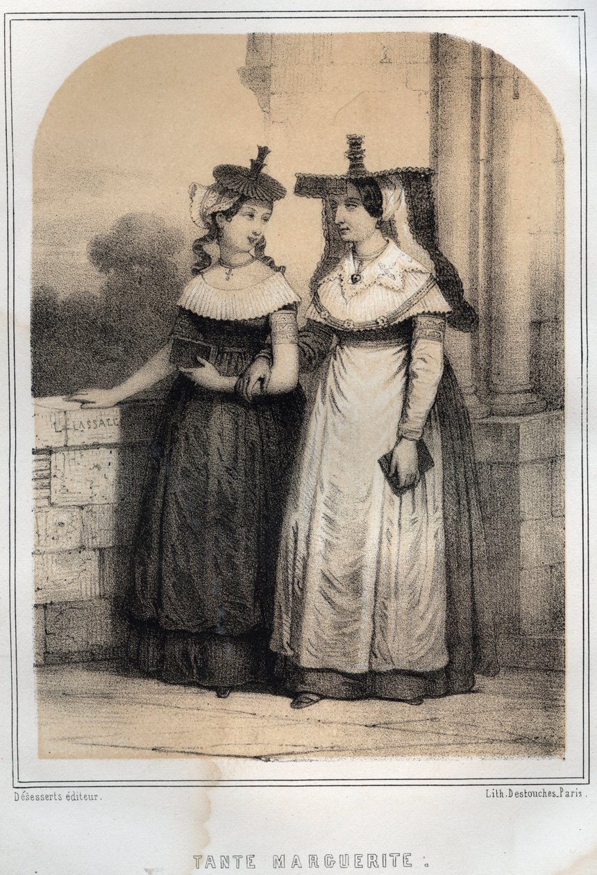 Costumes de Bourgogne - gravura em "LE SOURIES DE MON UNCLE MEMORIES ET RECITTS DE Voyages" de MORING MICHEL - Final do século XIX de French School