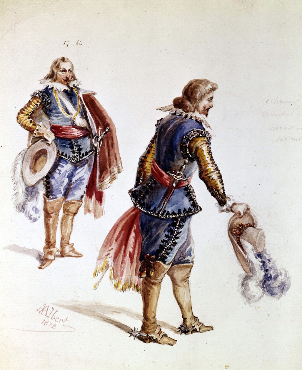 Fantasias para o Ruy Blas do Victor Hugo. Desenho de Albert, de 1872. Maison Victor Hugo, Paris. de French School