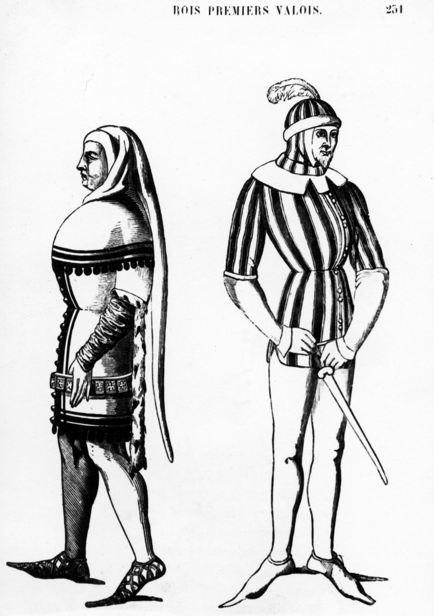 Figurinos dos primeiros reis de Valois, 1877 de French School