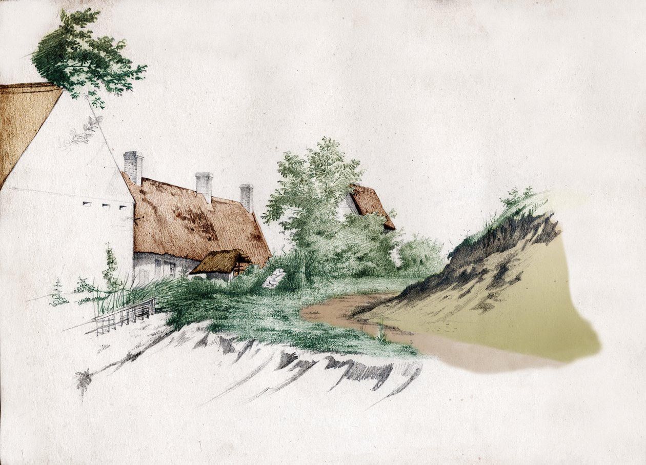 Casa de campo em França. (Sorteio, ca. 1850) de French School