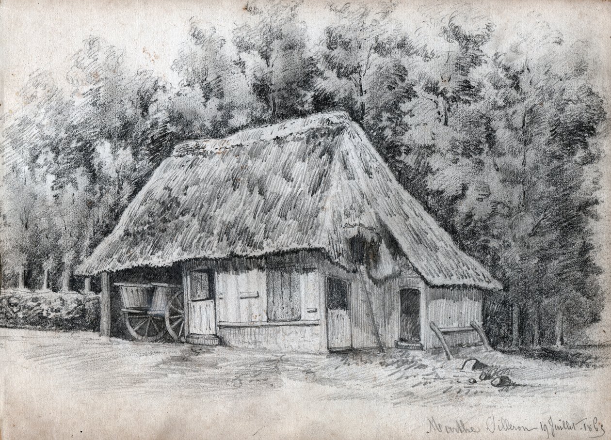 Casa de campo em França. (desenho de French School
