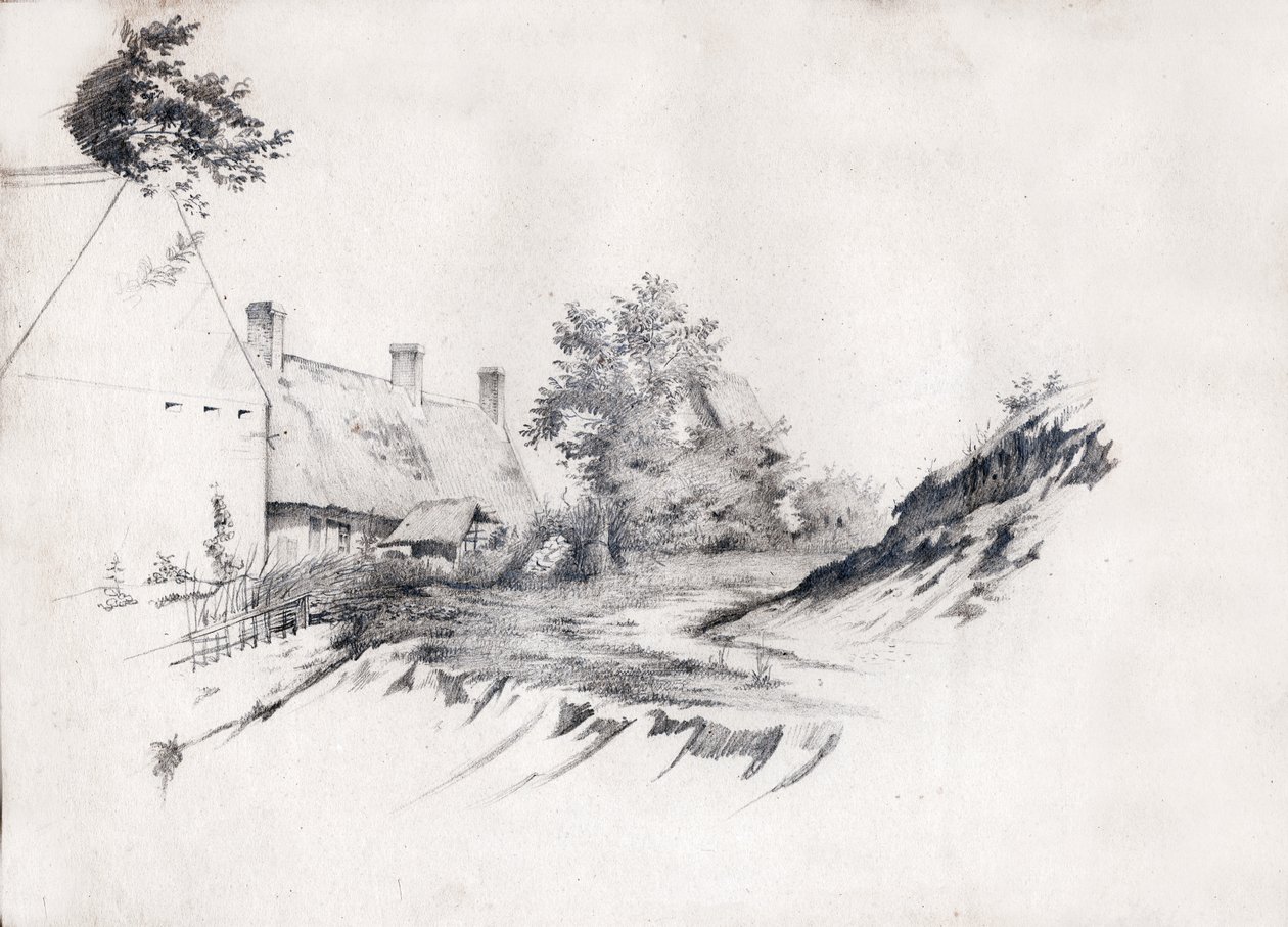 Casa de campo em França. (desenho, cerca de 1850) de French School