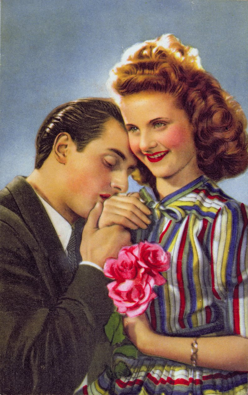 Casal com rosas, c.1930 de French School