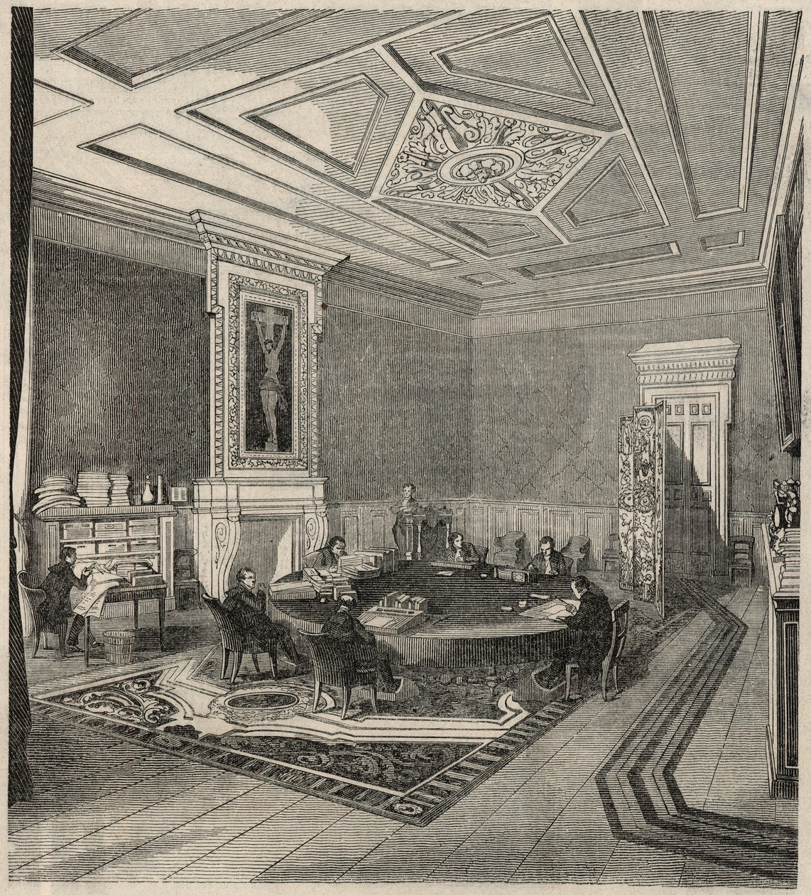 Tribunal de Contas - sala de comissões - Gravação em "Tableau-de-Paris" de Edmond Texier 1852 de French School
