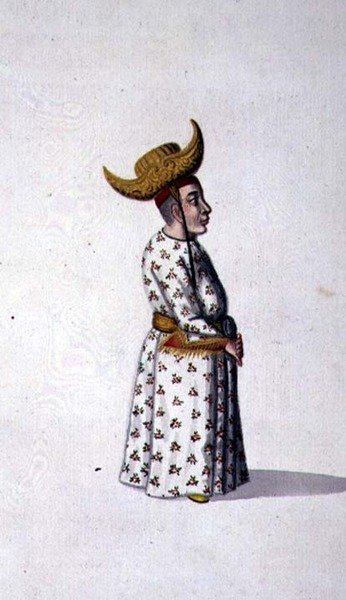 Court Dwarf, período Otomano, terceiro quarto do século XVIII (aguarela sobre papel) de French School
