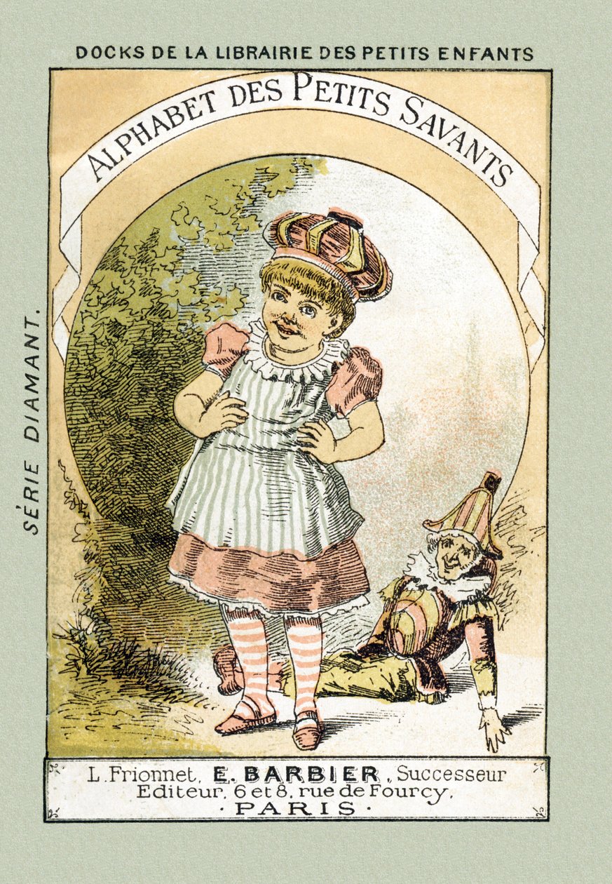 Capa - Quando rimos como a Bebe do título, dizemos A A A A A A A A A A A - em "Alfabeto dos pequenos aforradores", no final do século XIX (cromolitografia) de French School