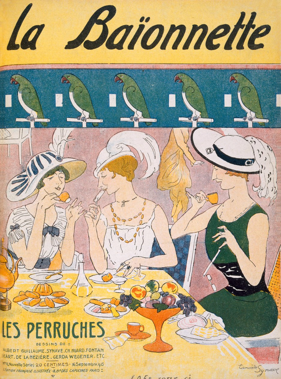 Ilustração de capa da revista La Baionnette, 1914-18 de French School