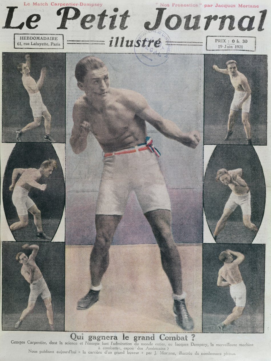 Capa do Le Petit Journal apresentando a luta entre Carpentier e Dempsey, 1921 de French School