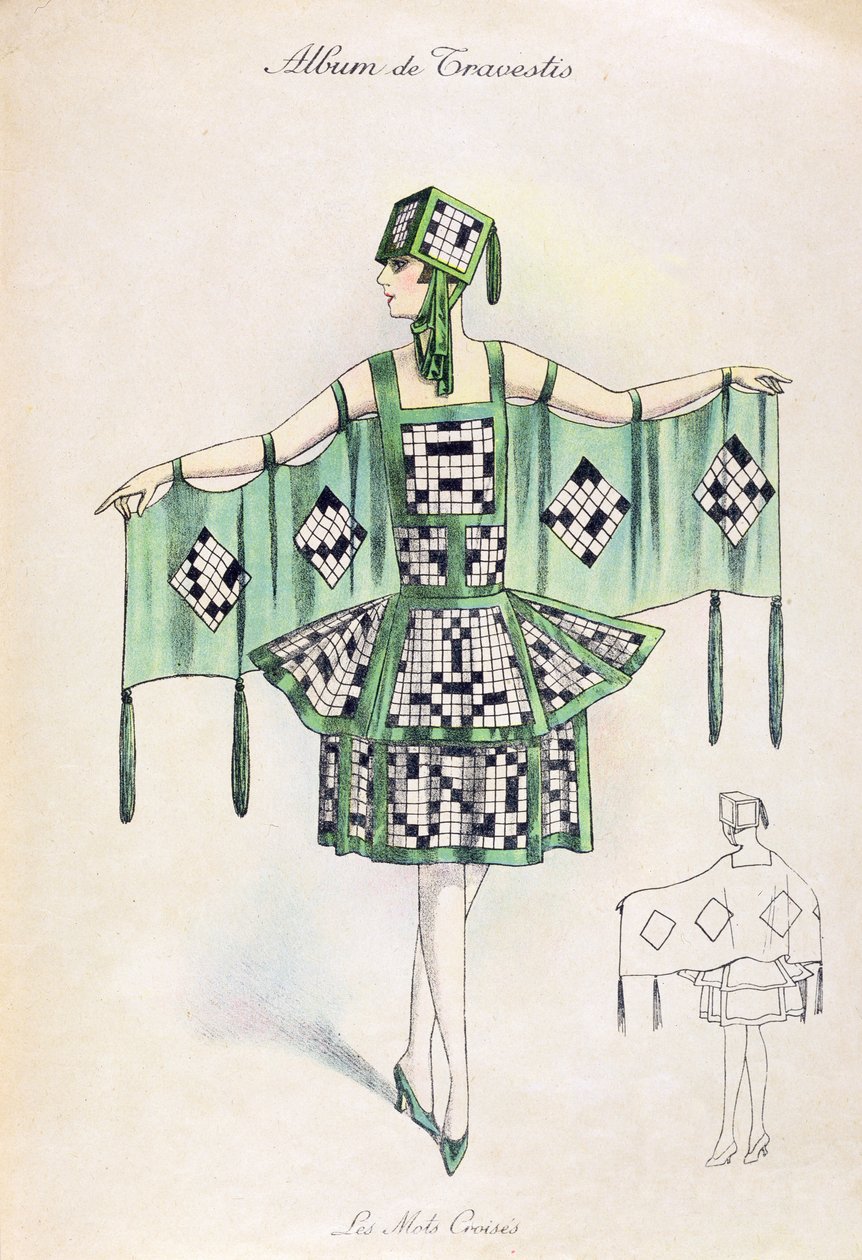 Fato de Crossword Fancy Dress, c.1920 de French School