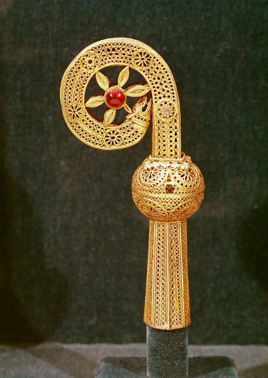 Crozier de São Roberto, c.1100 (prata dourada) de French School