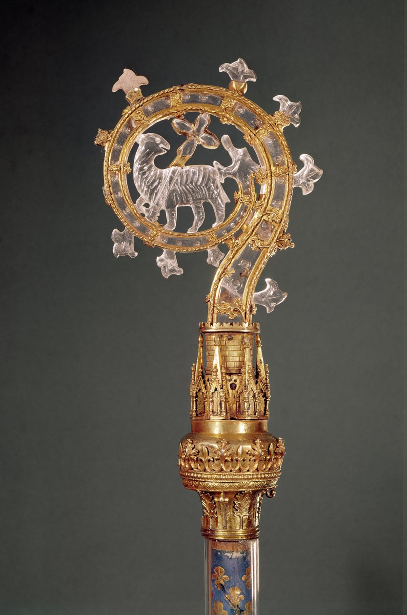 Crozier da Abadessa de Lys, do século 13 ao 15 (ouro e cristal de rocha) de French School