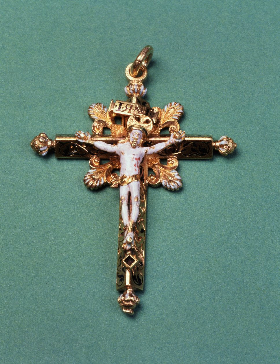 Crucifixo dado por Mary Queen of Scots ao último abade de Westminster, John Feckenham (ouro e esmalte) de French School